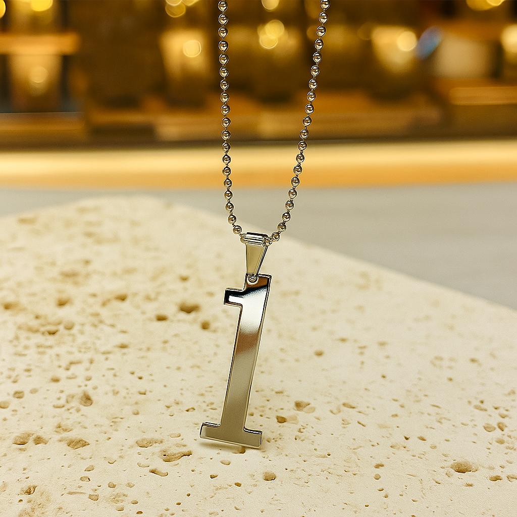 Pair of Shiny Number 1 Necklace H&S Jewelers