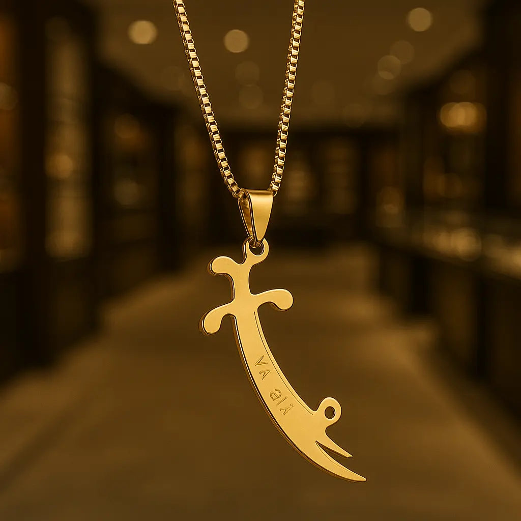 Golden Grace Zulfiqar Golden Chain Locket Pendant My Store
