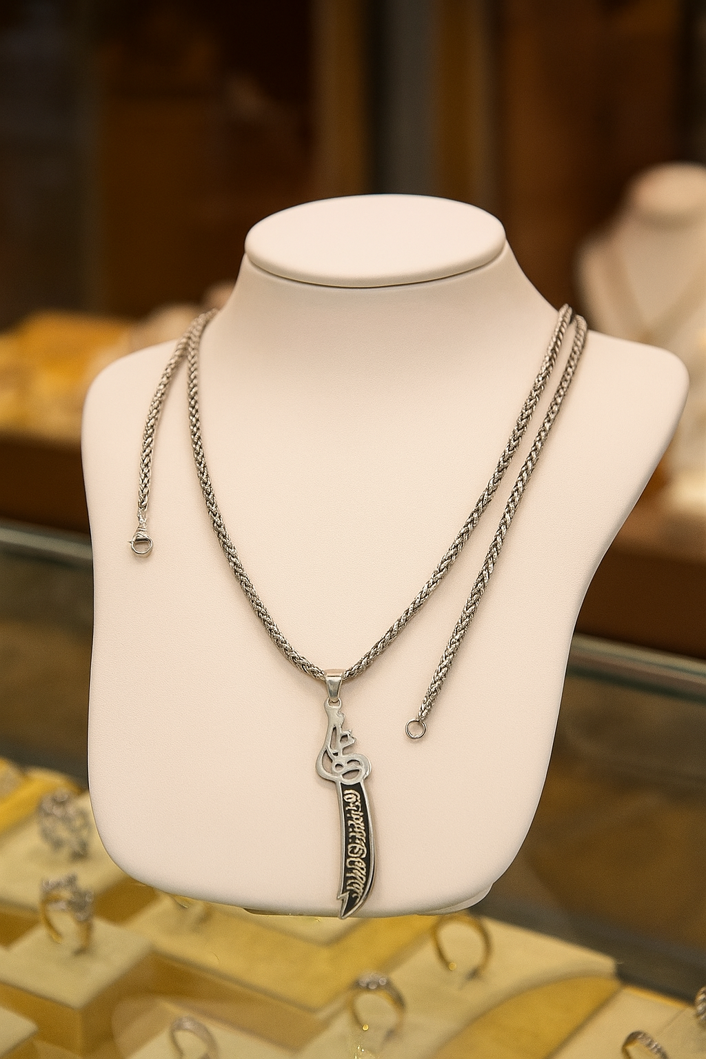 Cool Shiny Zulifqar Sword Necklace H&S Jewelers