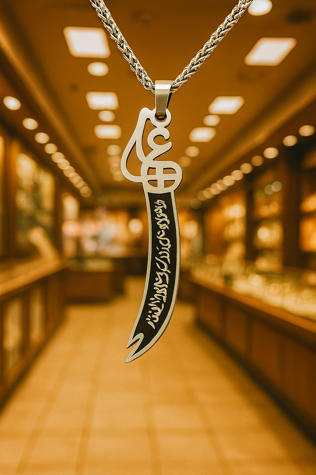 Cool Shiny Zulifqar Sword Necklace H&S Jewelers
