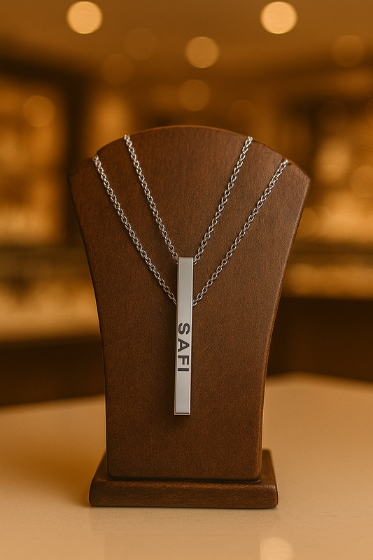 Custom Silver Bar Pendant Necklace – Personalized with Your Name H&S Jewelers