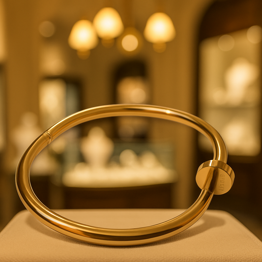 Shiny Gold Nail Cuff Bracelet H&S Jewelers
