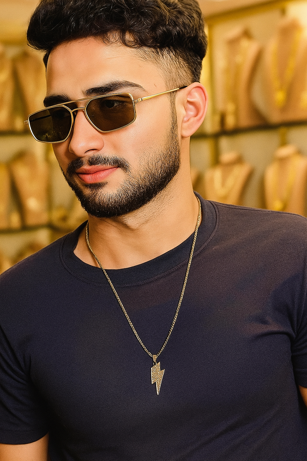 Men's Stylish Lightning Pendant Necklace – Bold & Trendy Look H&S Jewelers