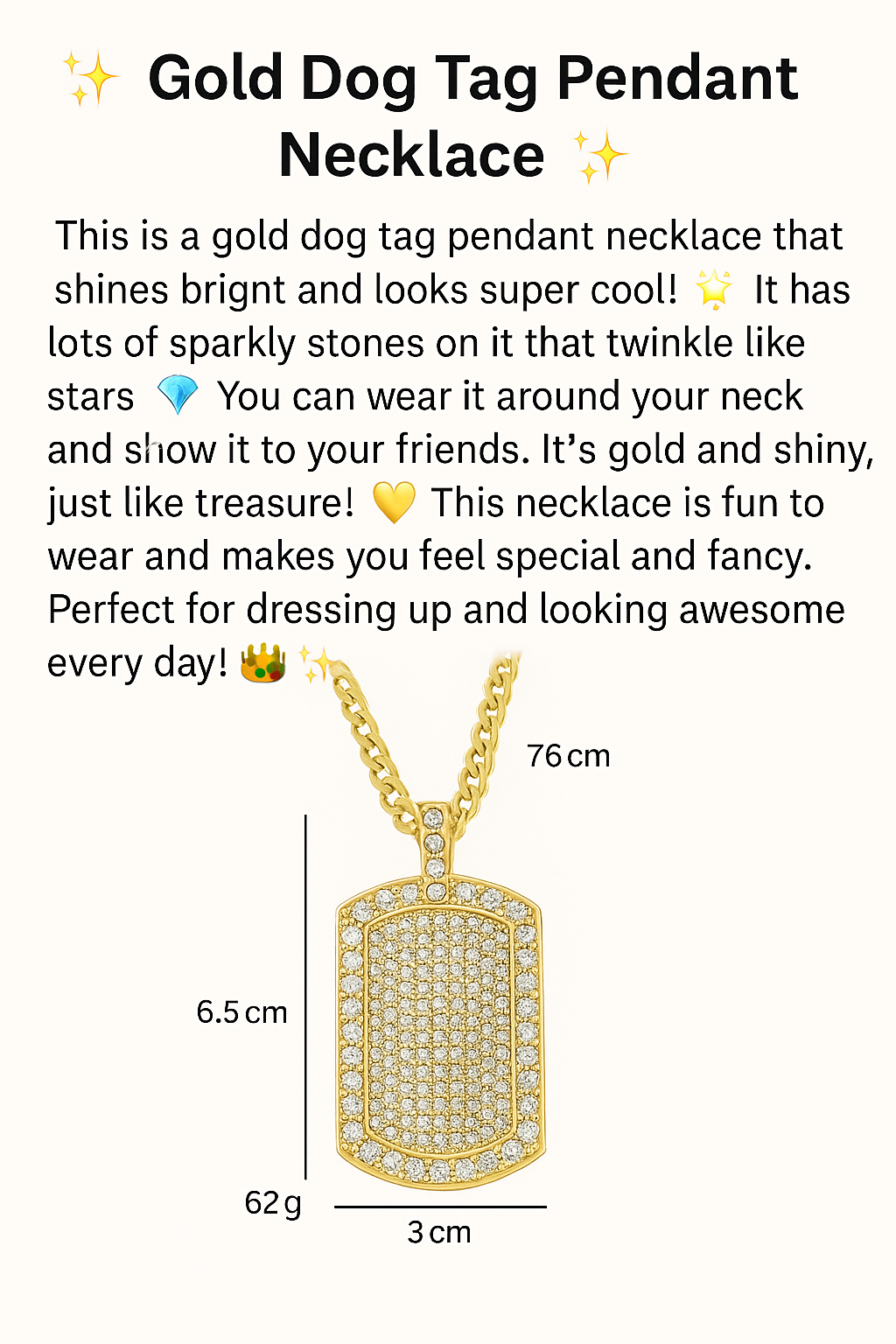 Gold Dog Tag Pendant Chain H&S Jewelers