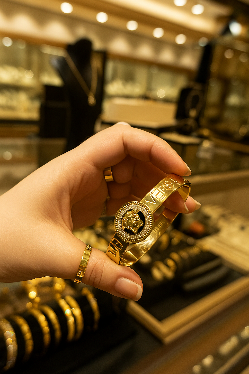 ✨ Versace Gold Bracelet with Medusa Design H&S Jewelers