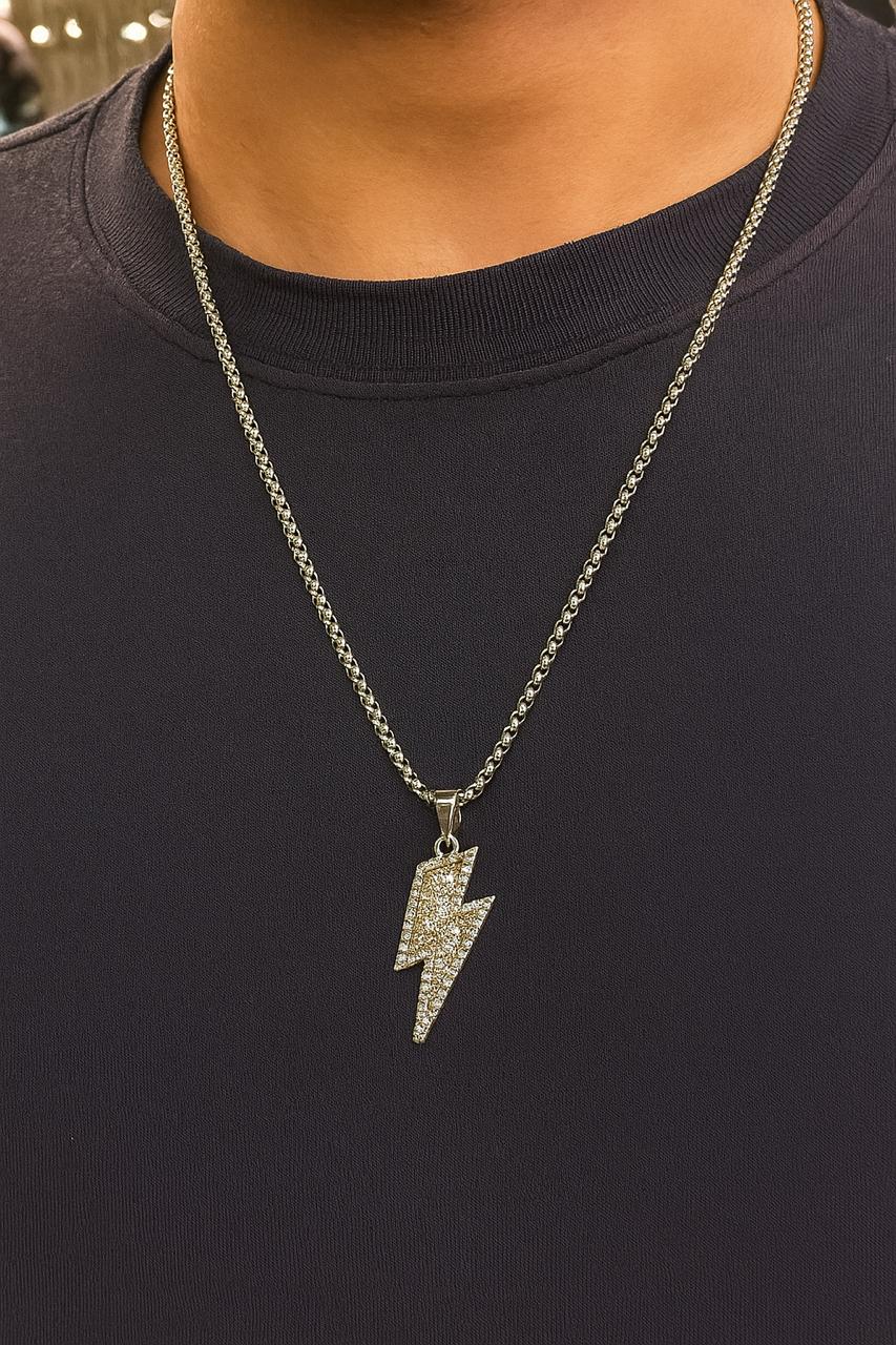 Men's Stylish Lightning Pendant Necklace – Bold & Trendy Look H&S Jewelers