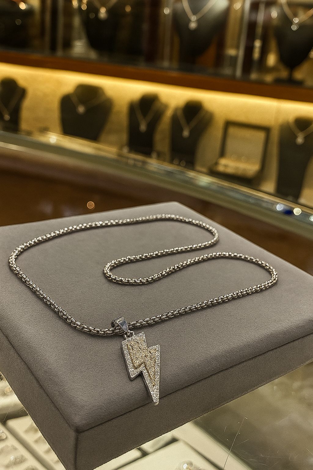 Men's Stylish Lightning Pendant Necklace – Bold & Trendy Look H&S Jewelers
