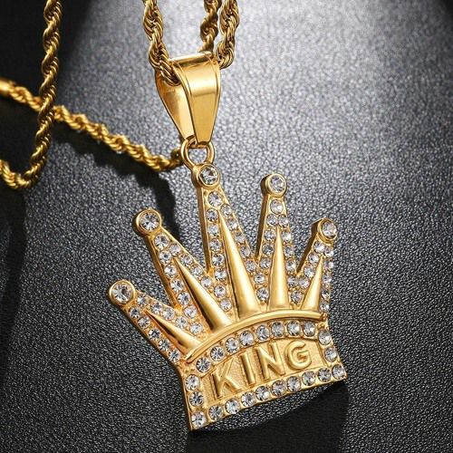 Shiny Gold KING Crown Necklace 👑✨ H&S Jewelers