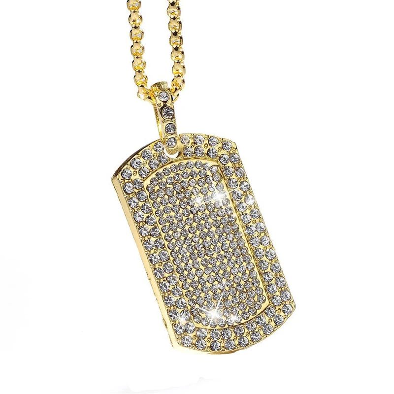 Gold Dog Tag Pendant Chain H&S Jewelers